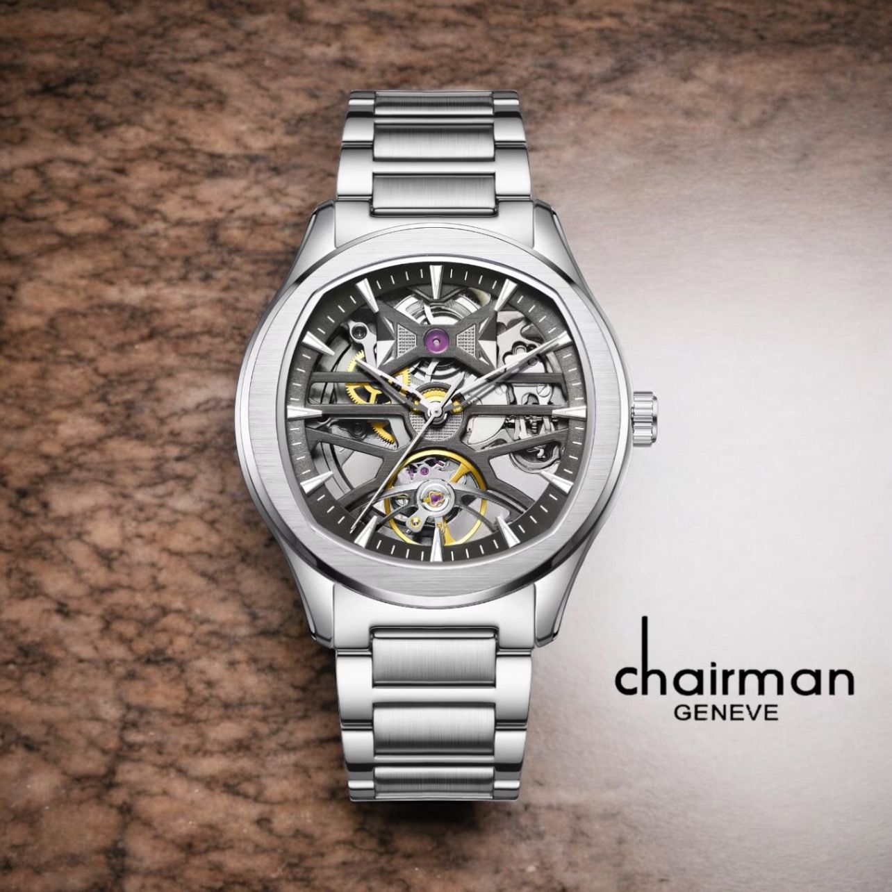 CHAIRMAN GENEVE SKELETON AUTOMATIC COLLECTION - STAINLESS STEEL EDITION