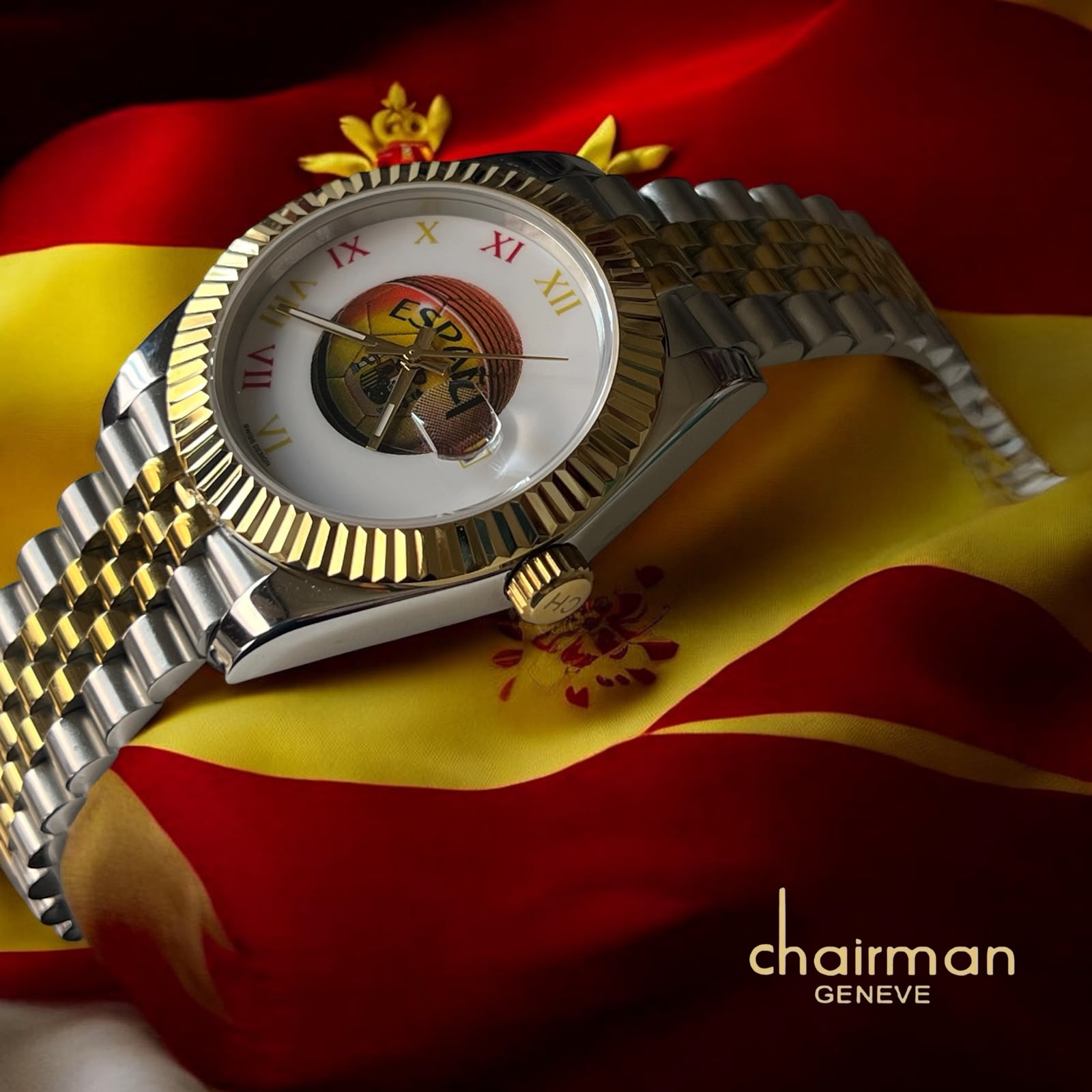 CHAIRMAN GENEVE SPAIN FOOTBALL EDITION STAINLESS STEEL MEN'S WATCH
