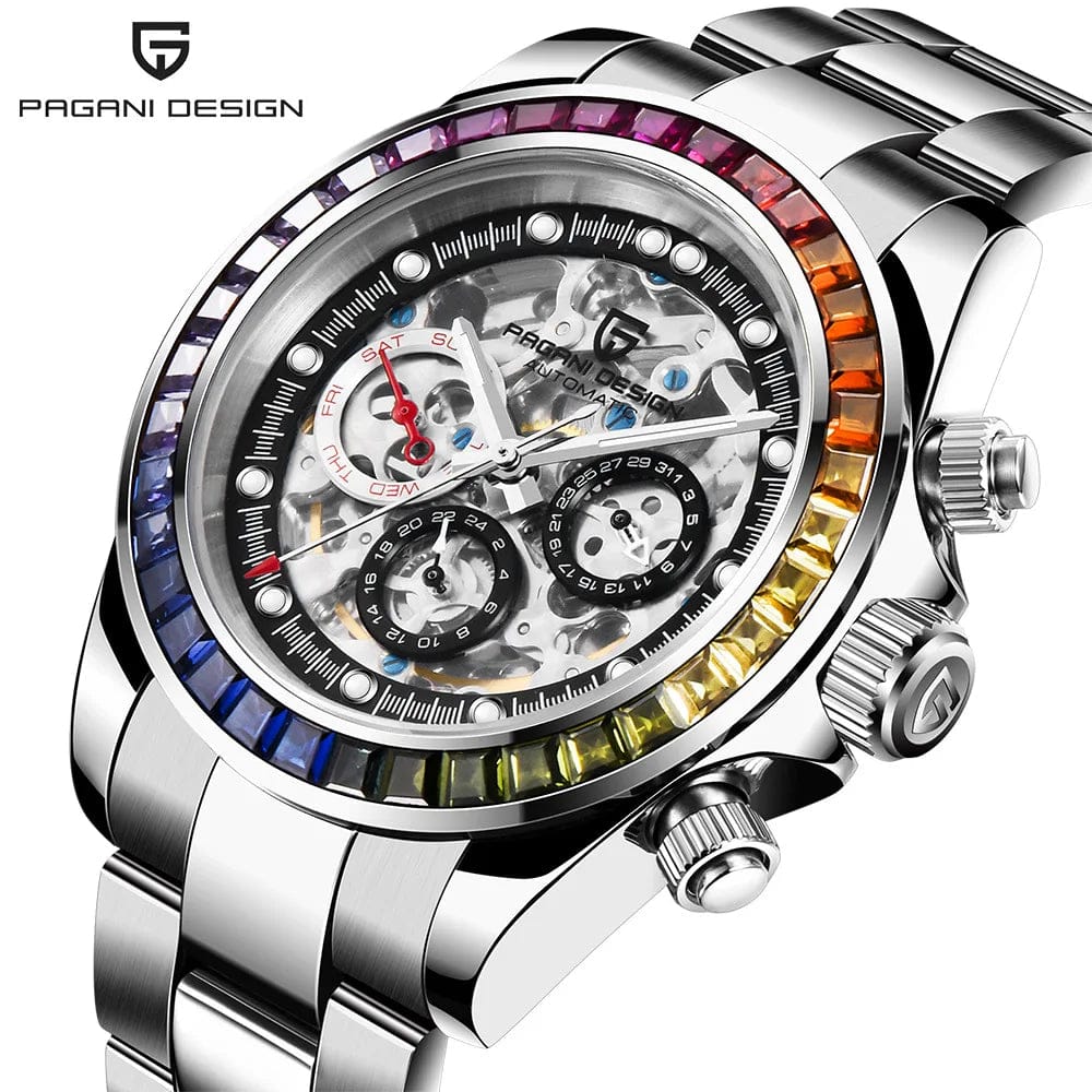 PAGANI DESIGN MEN' AUTOMATIC RAINBOW WATCH