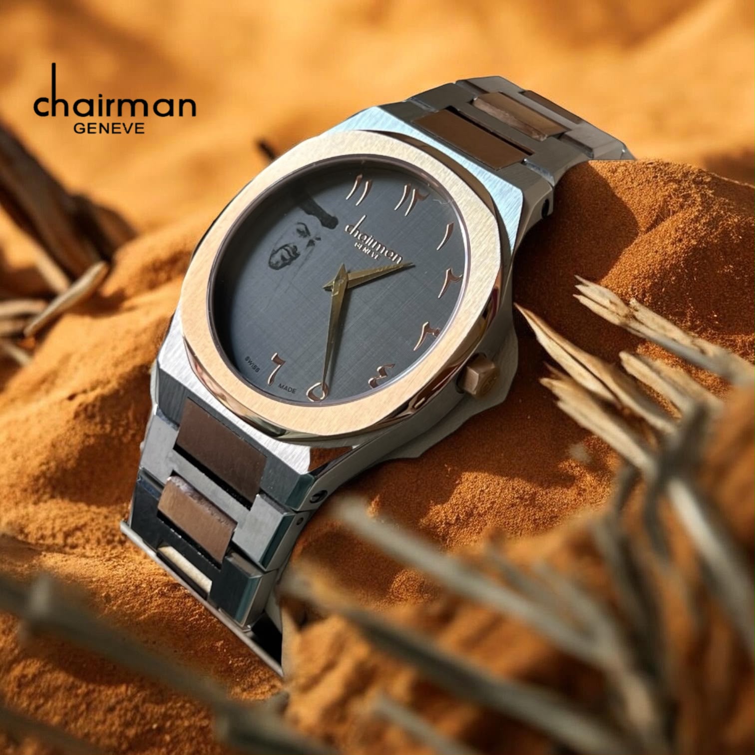 CHAIRMAN GENEVE TWO-TONE ARABIC DIAL LUXURY GENTS WATCH