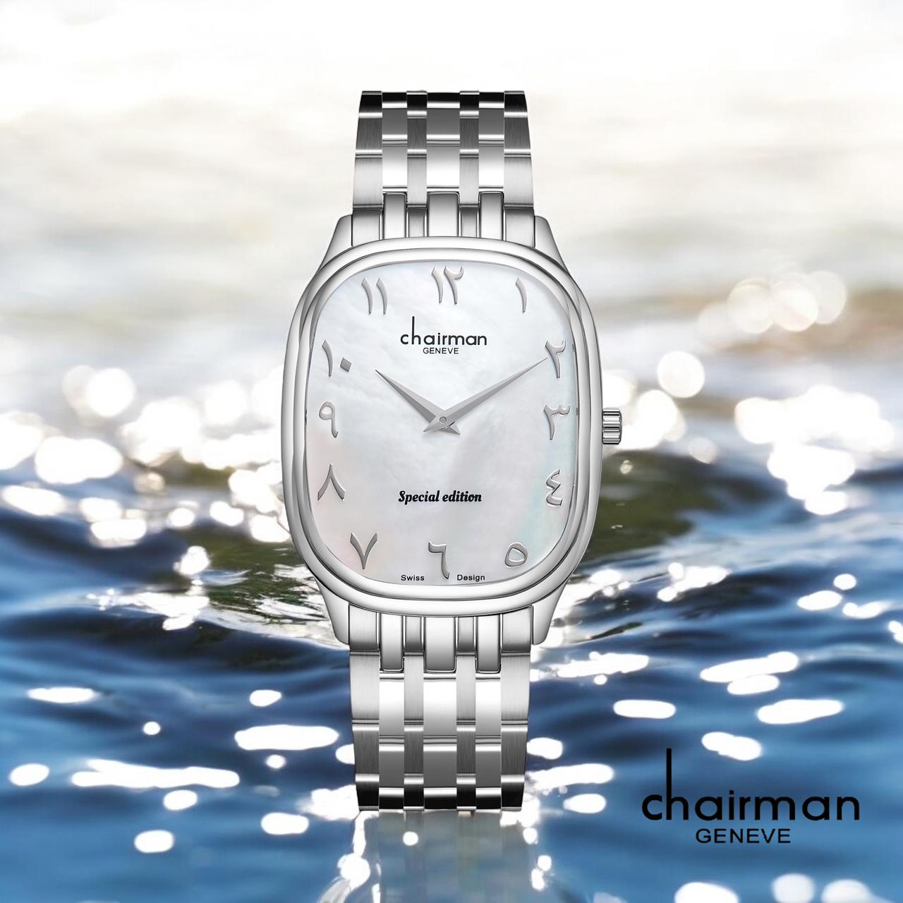 CHAIRMAN GENEVE CONTEMPORARY CUSHION EDITION STAINLESS STEEL GENTS WATCH