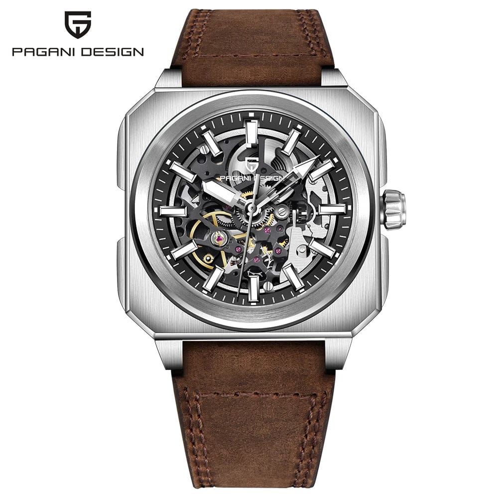 PAGANI DESIGN SKELETON AUTOMATIC SQUARE MECHANICAL MEN'S WATCHES