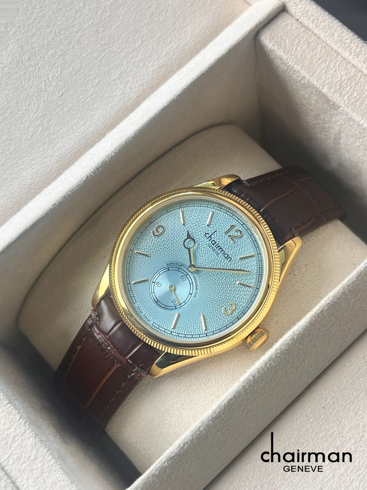 CHAIRMAN GENEVE HERITAGE SMALL SECONDS COLLECTION LEATHER STRAP GENTS WATCH